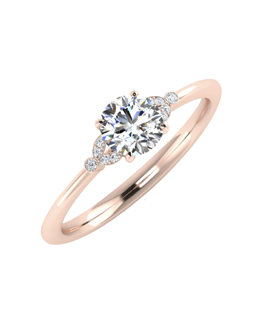Solitario Anello Modello Tiffany in Oro Rosa 18k SG70072