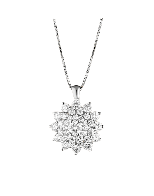 Ciondolo Stella di Diamanti in Oro Bianco 18k SG55451