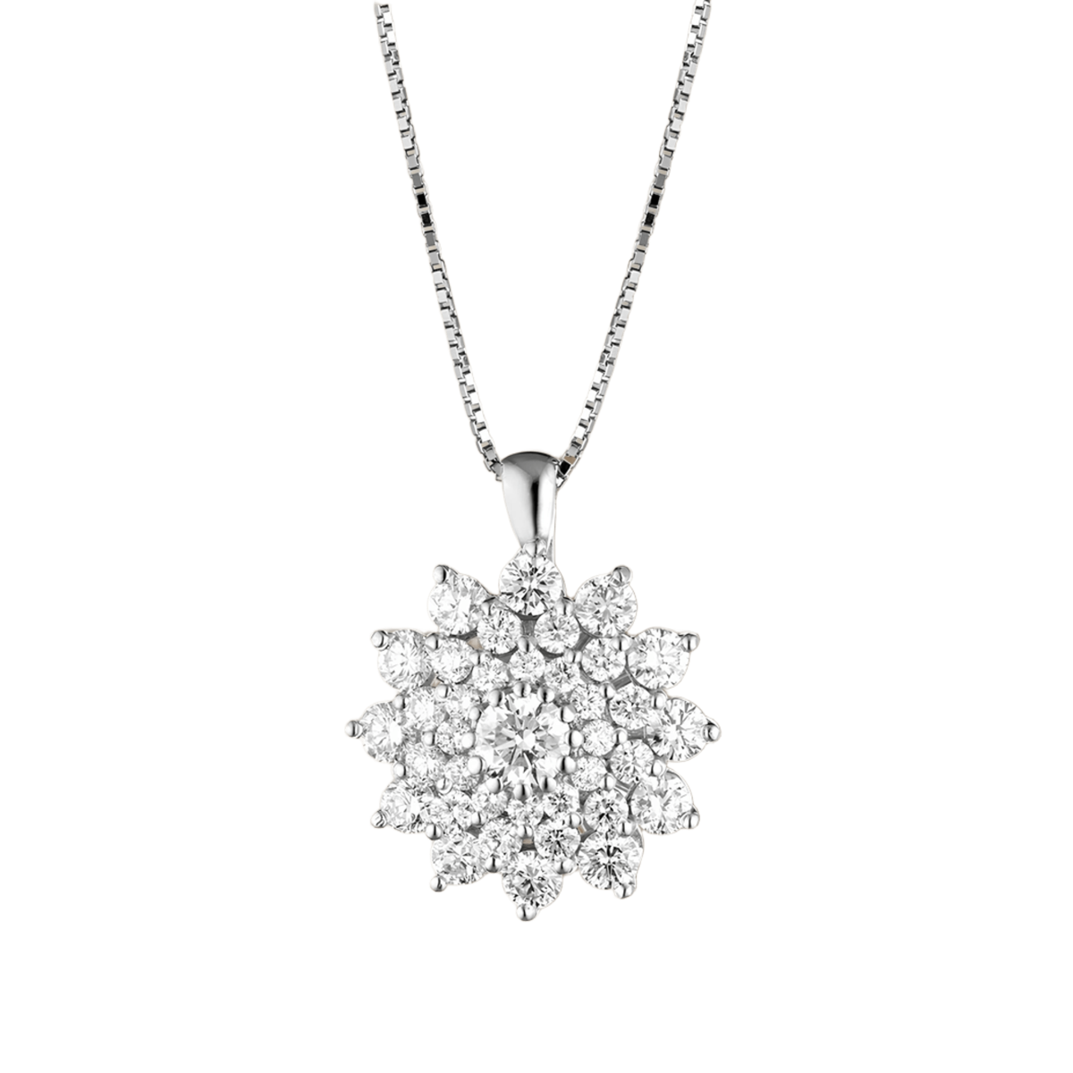 Ciondolo Stella di Diamanti in Oro Bianco 18k SG55451