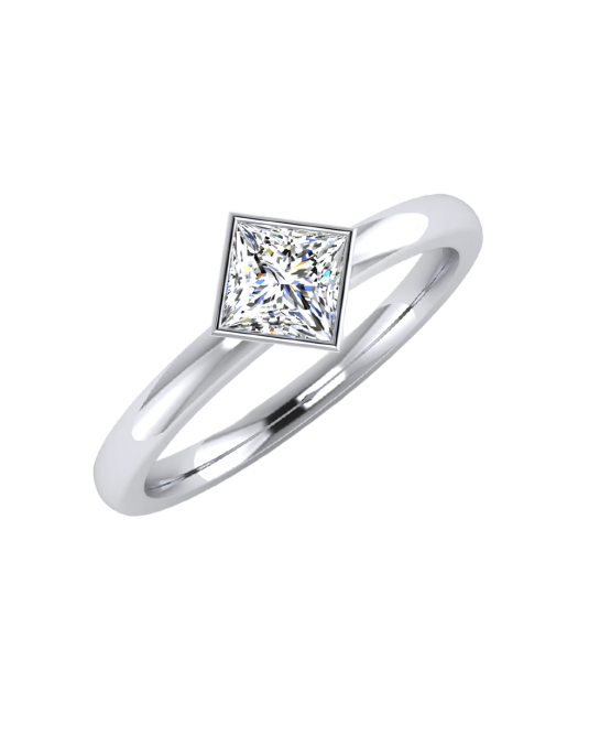 Solitario Geometria Perfetta in Oro Bianco 18k SG87283