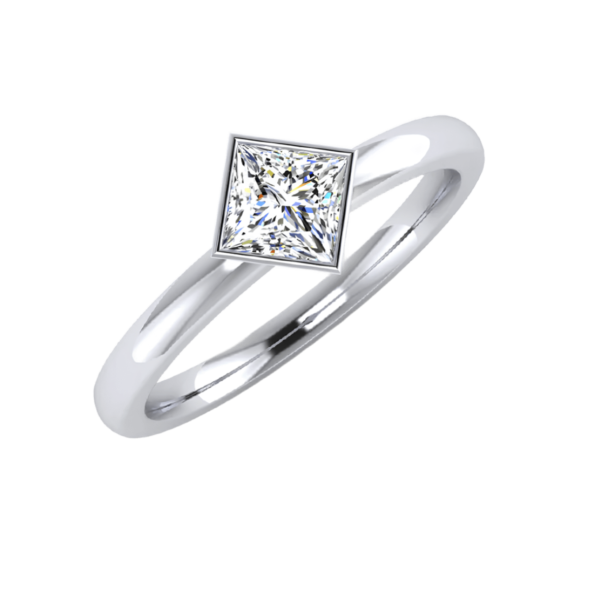 Solitario Geometria Perfetta in Oro Bianco 18k SG87283
