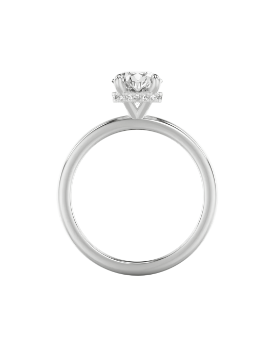 Solitario Halo Elegance in Oro Bianco 18k SG27350