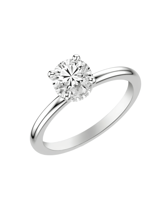 Solitario Halo Elegance in Oro Bianco 18k SG27350