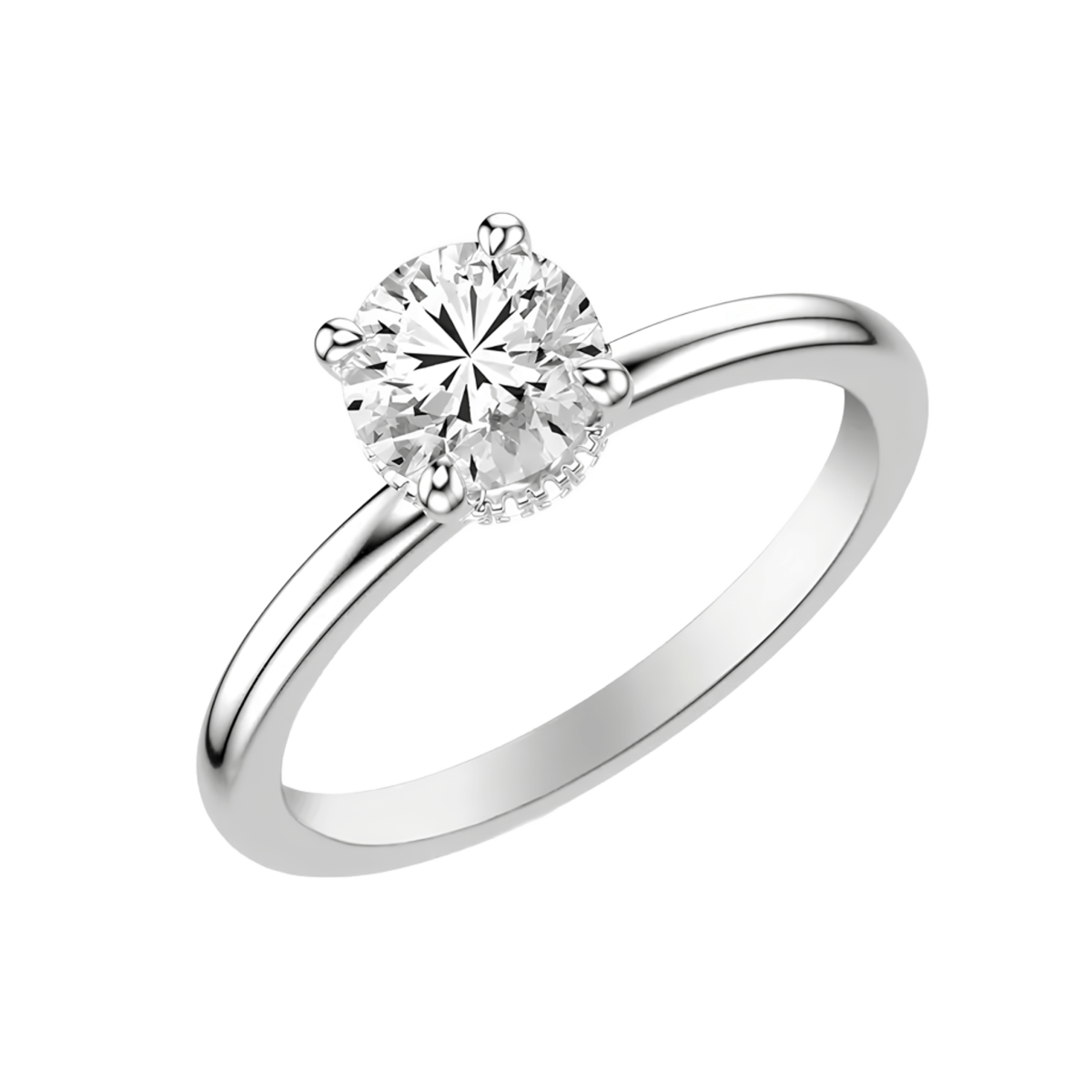Solitario Halo Elegance in Oro Bianco 18k SG27350