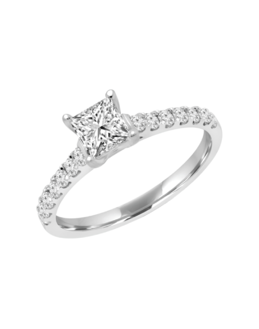 Solitario Princess Étoile in Oro Bianco 18k SG55052