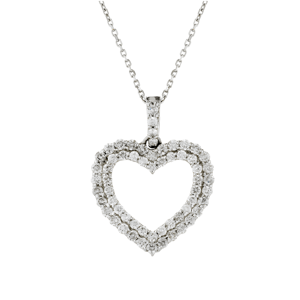 Ciondolo Cuore Eterno in Oro Bianco 18k con Diamanti 0.42 ct SG95918
