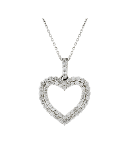 Ciondolo Cuore Eterno in Oro Bianco 18k con Diamanti 0.42 ct SG95918