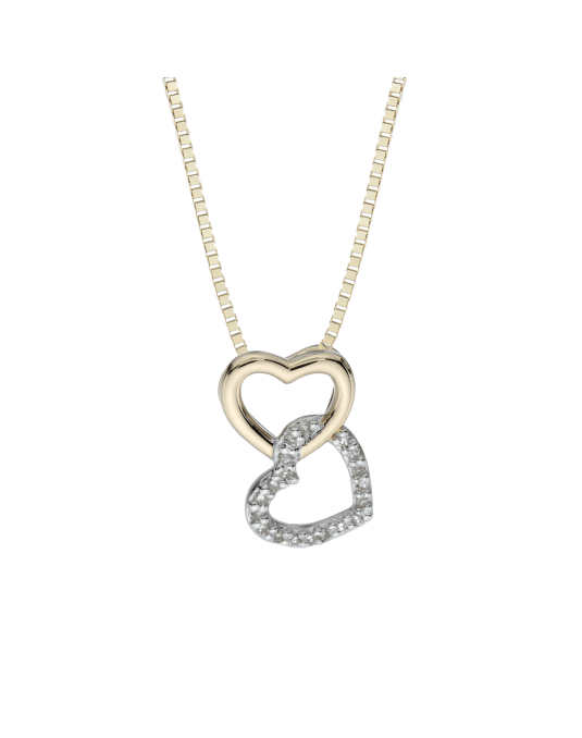Ciondolo Abbraccio d’Amore in Oro Bicolore 18k con Diamanti 0.30 ct