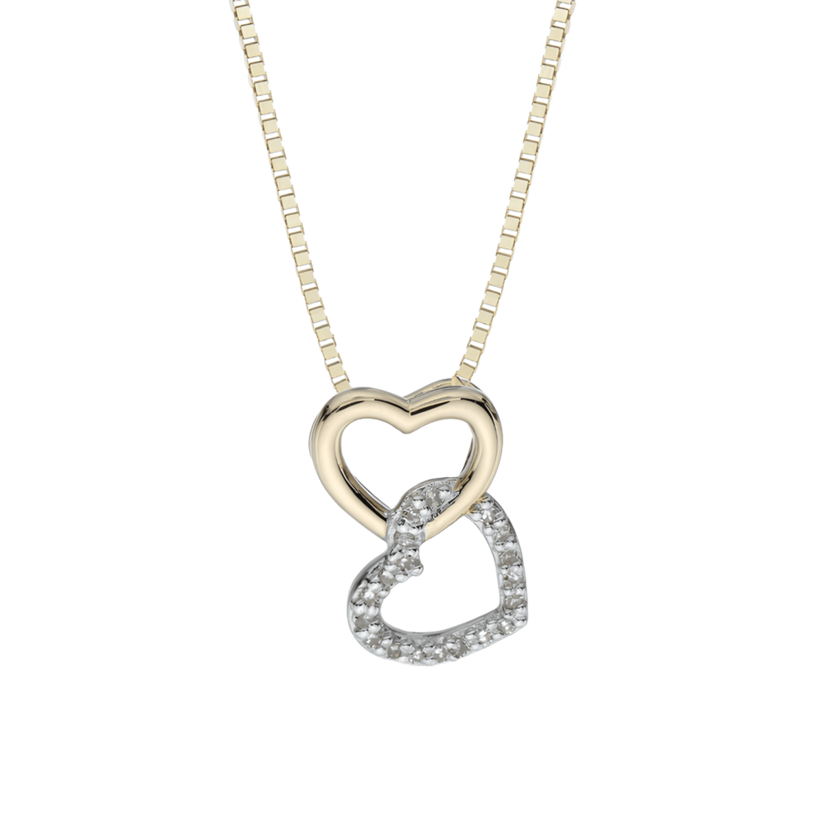 Ciondolo Abbraccio d’Amore in Oro Bicolore 18k con Diamanti 0.30 ct