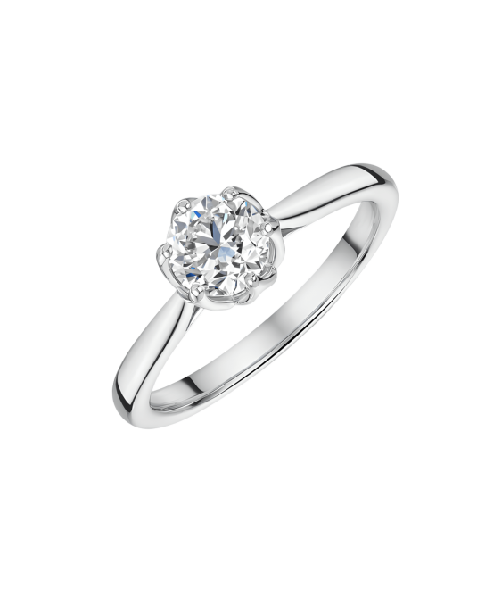 Solitario Rosa di Neve in Oro Bianco 18k SG88325