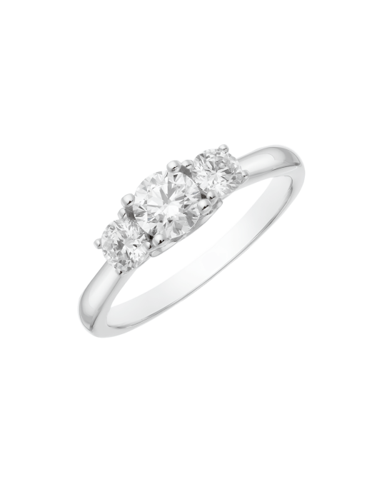Anello Trilogia Riflessi d’Amore in Oro Bianco 18k – 0.75 Carati