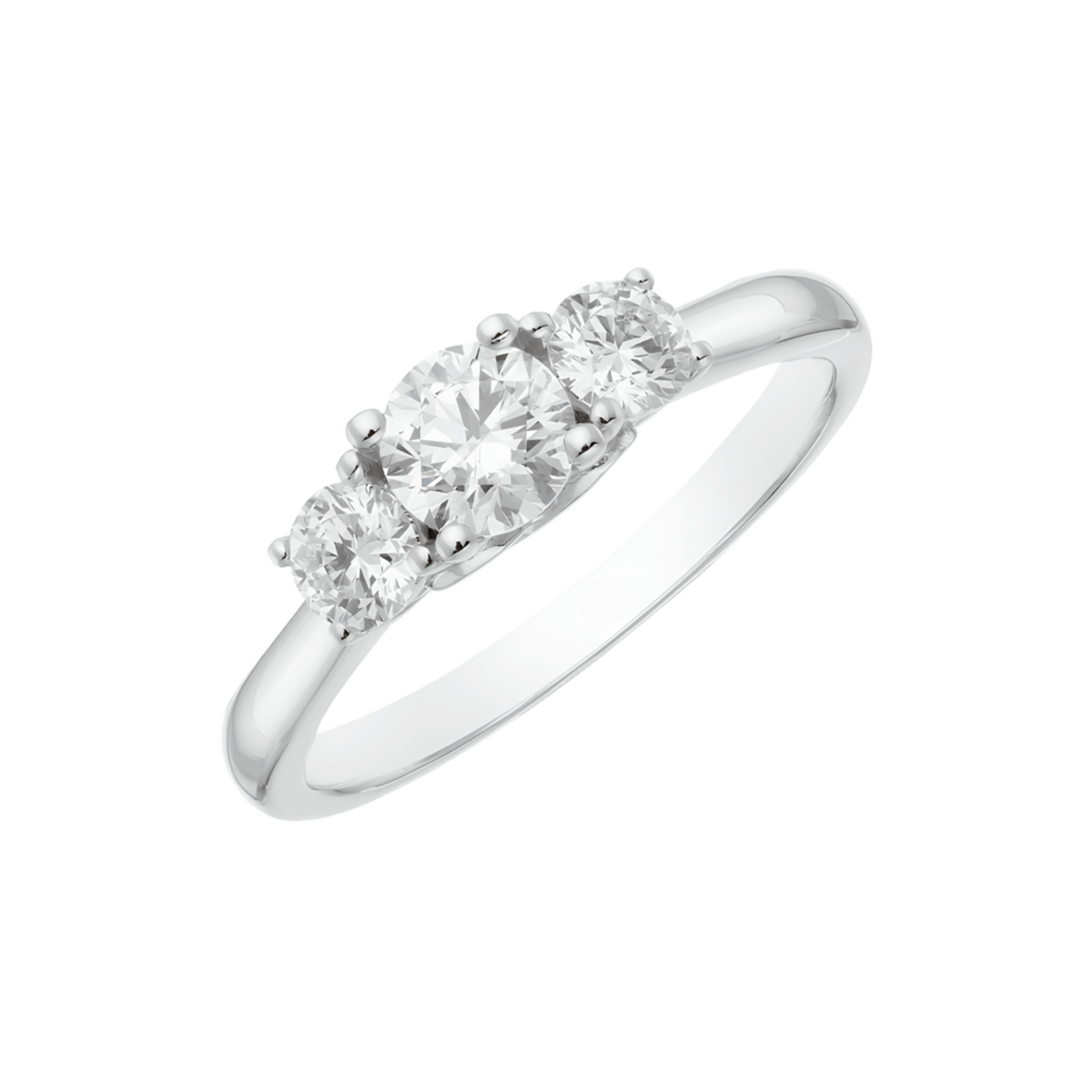 Anello Trilogia Riflessi d’Amore in Oro Bianco 18k – 0.75 Carati