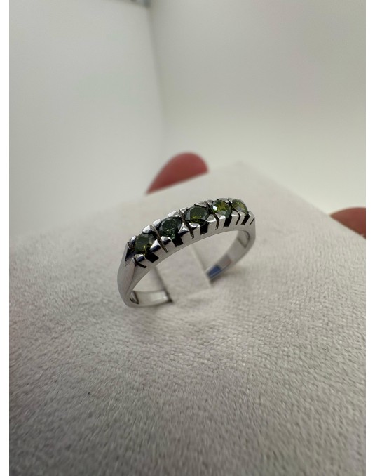 Riviera con Diamanti Verdi in Oro Bianco 18k – 0.30 ct SG17228