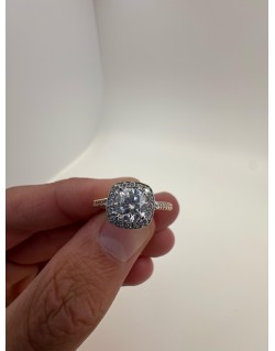 Anello Halo Brillante in Oro Rosa 18k SG35842