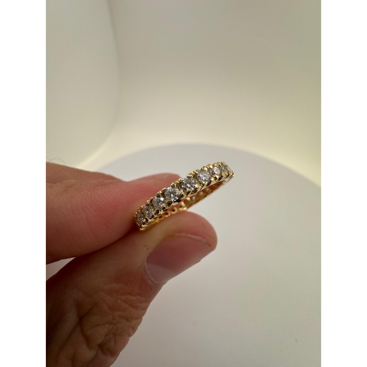 Veretta a Giro in Oro Giallo 18k con Diamanti Naturali SG10396