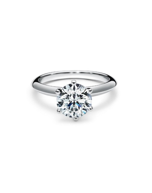 Anello Di Fidanzamento Tiffany Oro Bianco e Diamante Naturale