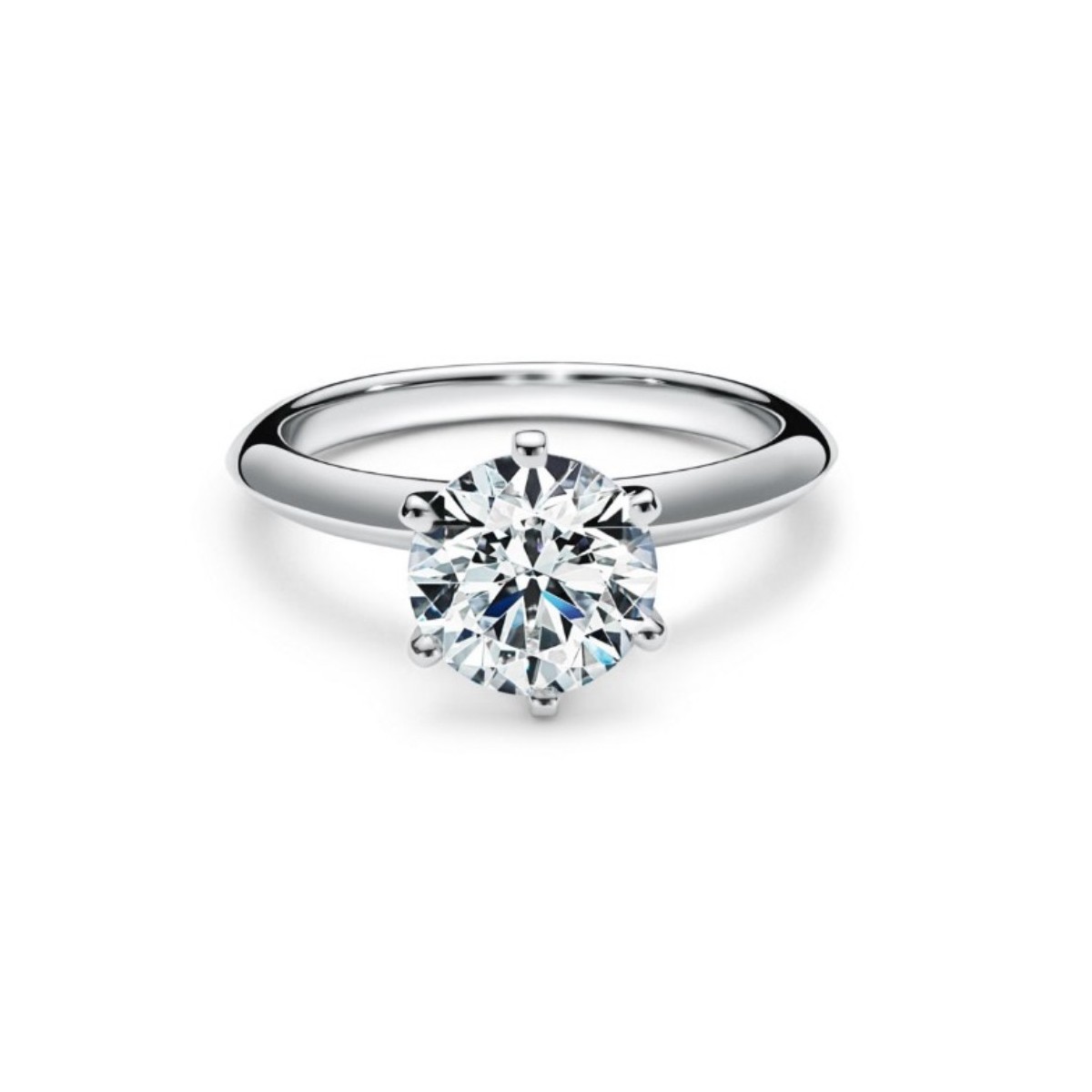 Anello Di Fidanzamento Tiffany Oro Bianco e Diamante Naturale
