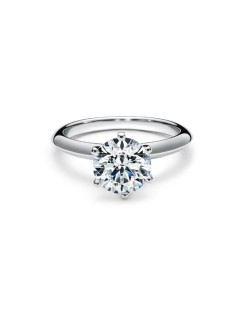 Anello Di Fidanzamento Tiffany Oro Bianco e Diamante Naturale