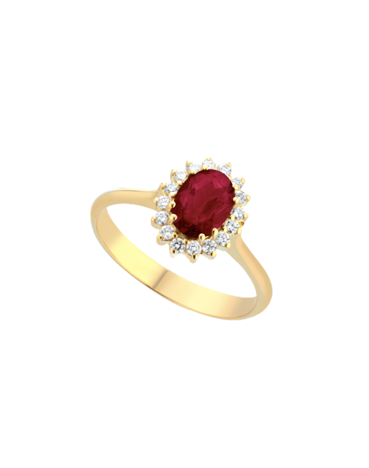 Anello Rosso Rubino in Oro Giallo 18k SG89112