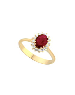 Anello Rosso Rubino in Oro Giallo 18k SG89112