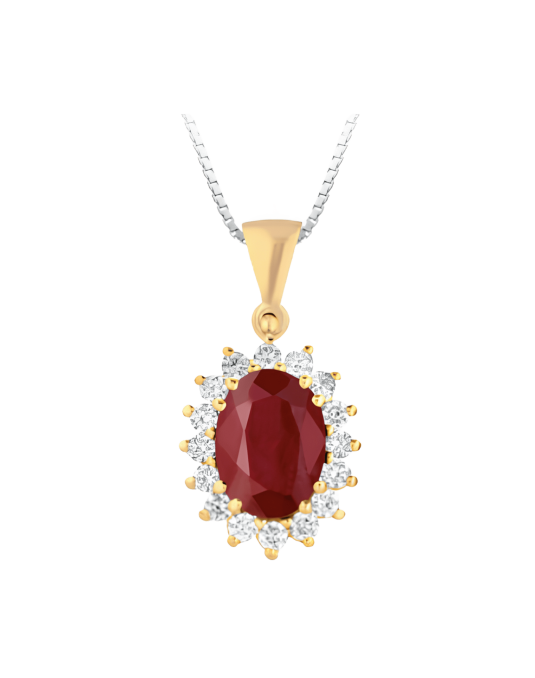 Pendente Rubino Naturale Ovale Oro Giallo 18k SG69263