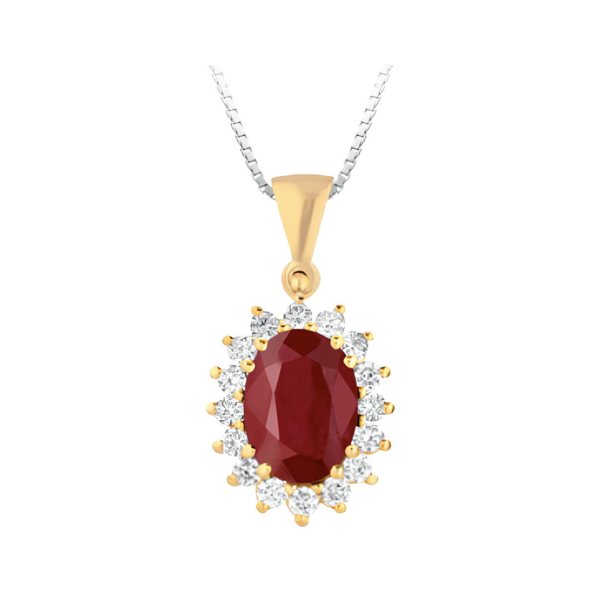 Pendente Rubino Naturale Ovale Oro Giallo 18k SG69263