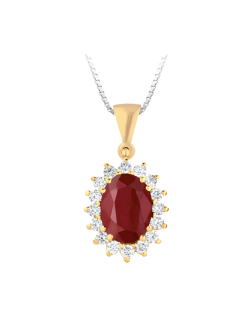 Pendente Rubino Naturale Ovale Oro Giallo 18k SG69263