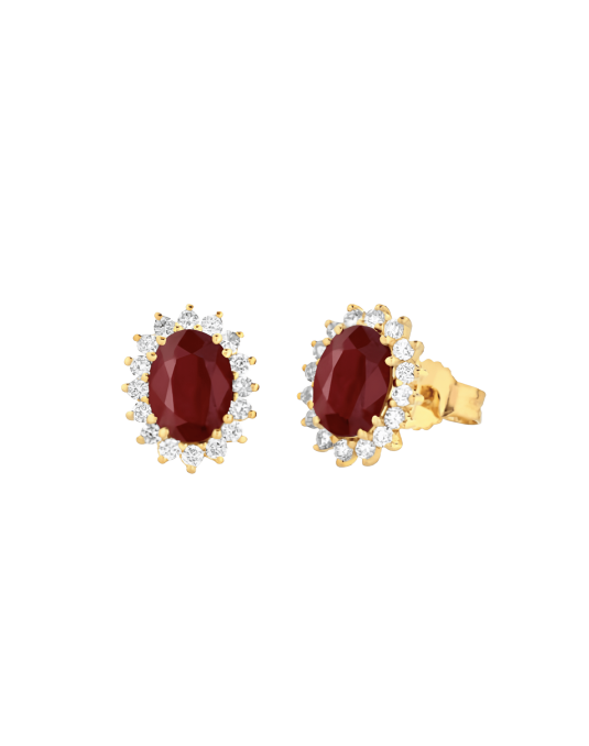 Orecchini Rubino Naturale Ovale in Oro Giallo 18k SG79994