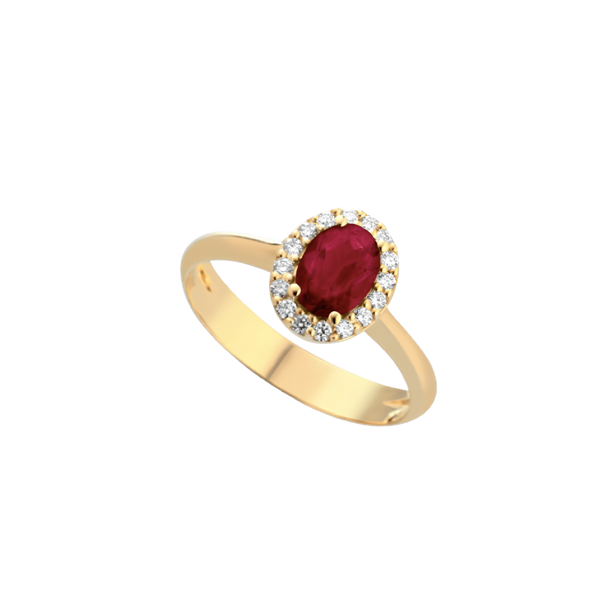 Anello Rubino Naturale Ovale in Oro Giallo 18k SG15602