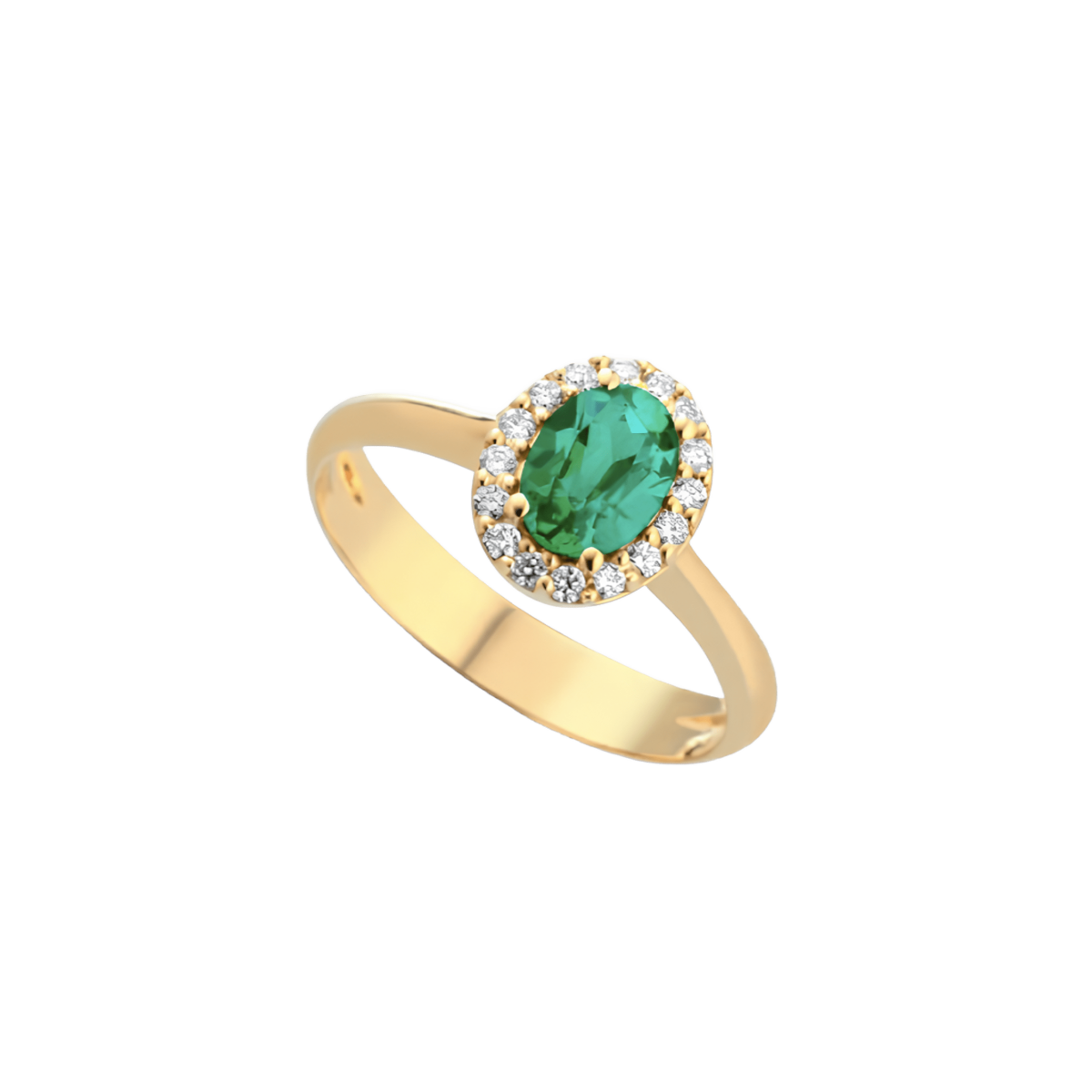 Anello Smeraldo Naturale Ovale in Oro Giallo 18k SG18956