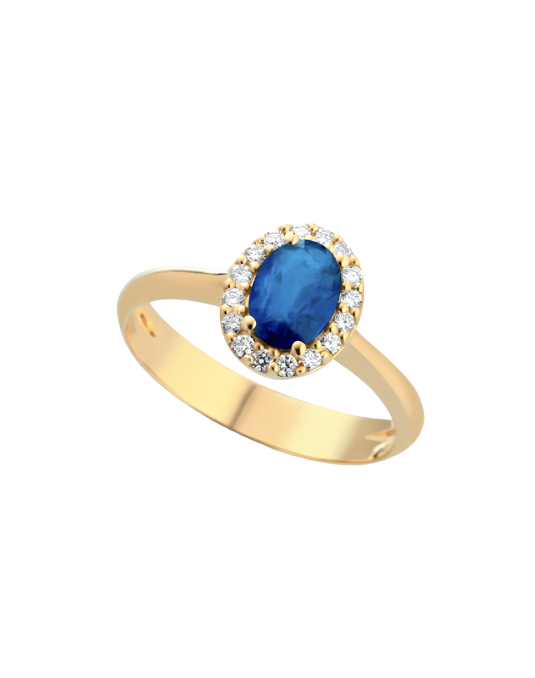 Anello Classico Zaffiro Blu Naturale Ovale SG69520