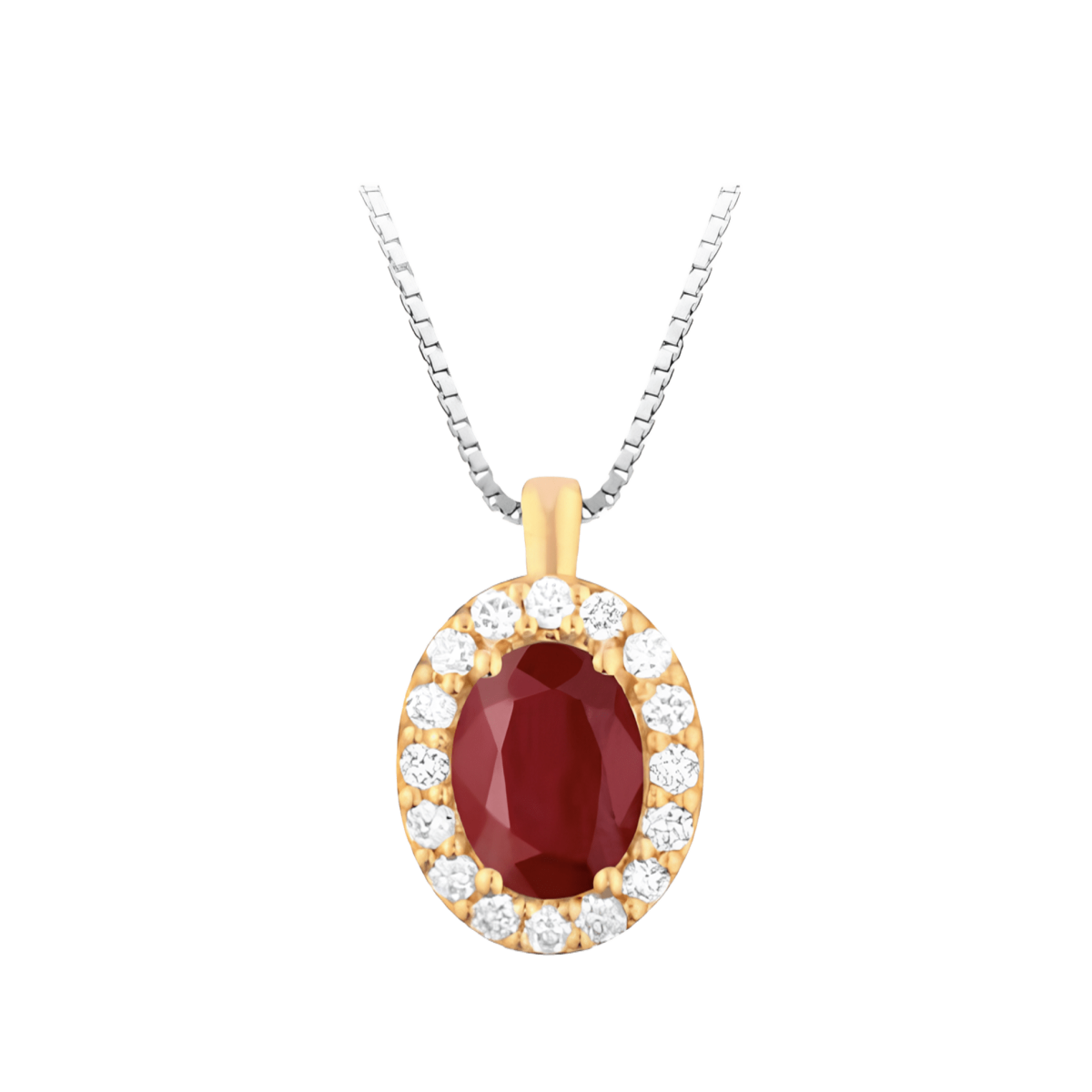 Ciondolo Rubino e Diamanti Naturali Oro Giallo 18k SG46982