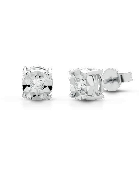 ORECCHINI FANTASIA IN ORO BIANCO 18 K CON DIAMANTI NATURALI E VVS
