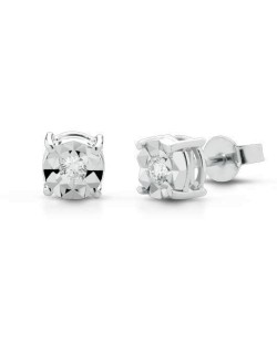 ORECCHINI FANTASIA IN ORO BIANCO 18 K CON DIAMANTI NATURALI E VVS