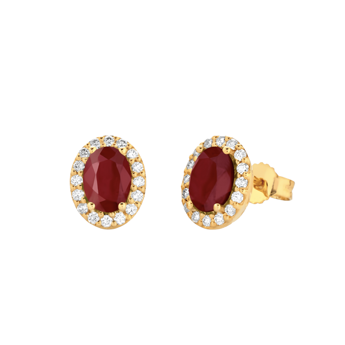 Orecchini Rubino e Diamanti Naturali Oro Giallo 18k SG28747