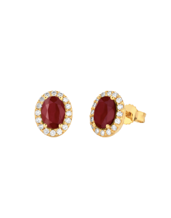 Orecchini Rubino e Diamanti Naturali Oro Giallo 18k SG28747