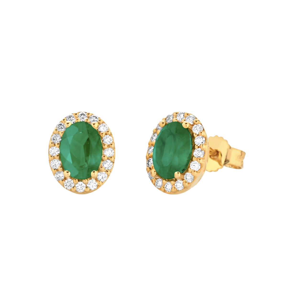 Orecchini Smeraldo e Diamanti Naturali Oro Giallo 18k SG69479