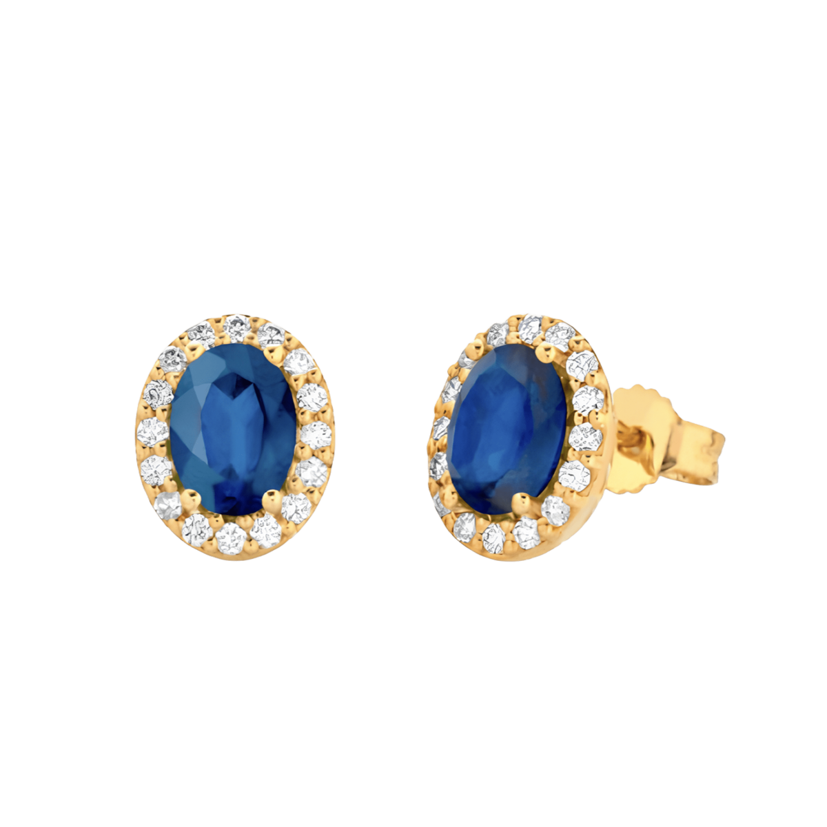 Orecchini Zaffiro e Diamanti Naturali Oro Giallo 18k SG60626