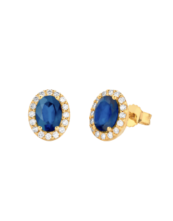 Orecchini Zaffiro e Diamanti Naturali Oro Giallo 18k SG60626