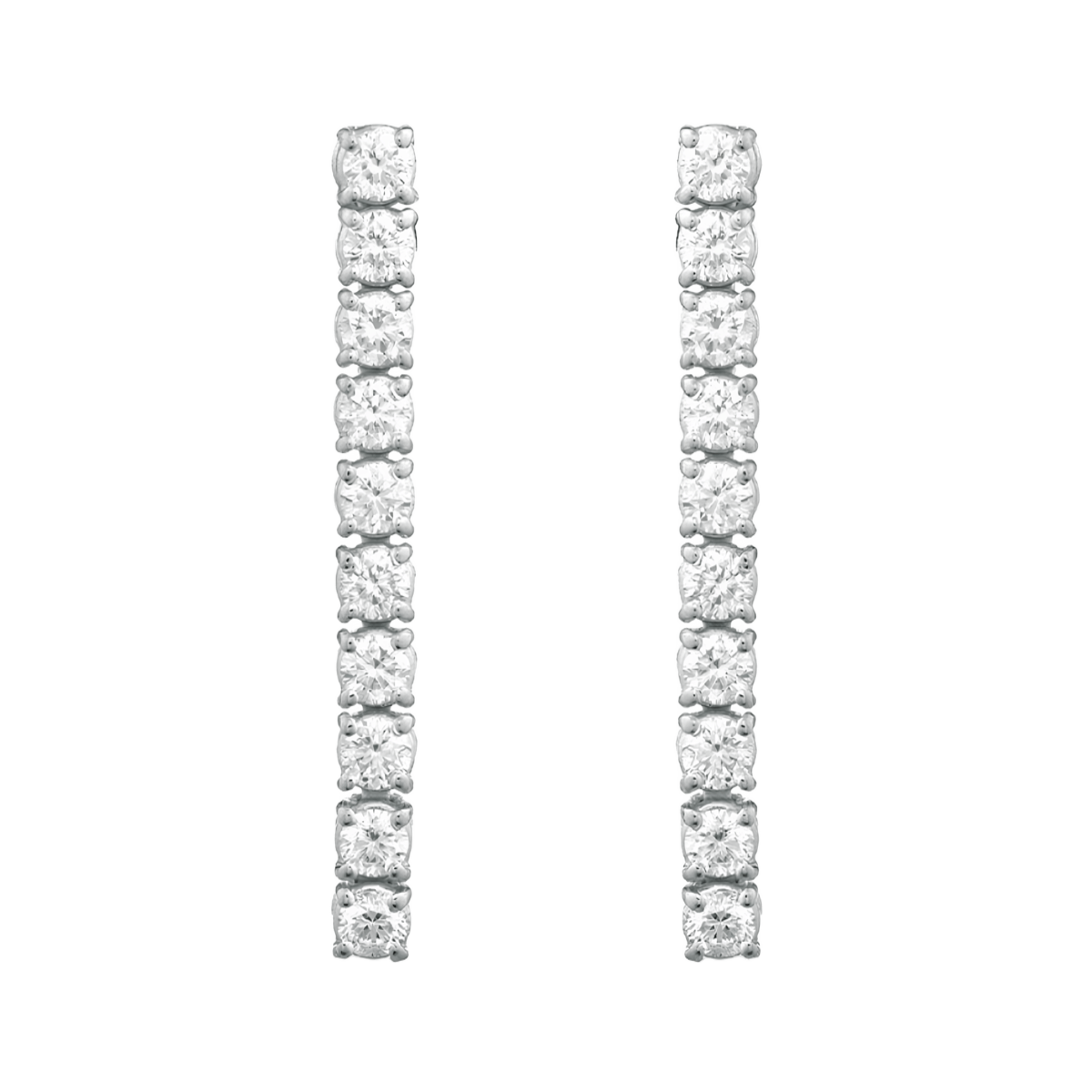 Orecchini Tennis Diamanti Naturali in Oro Bianco 18k SG04939