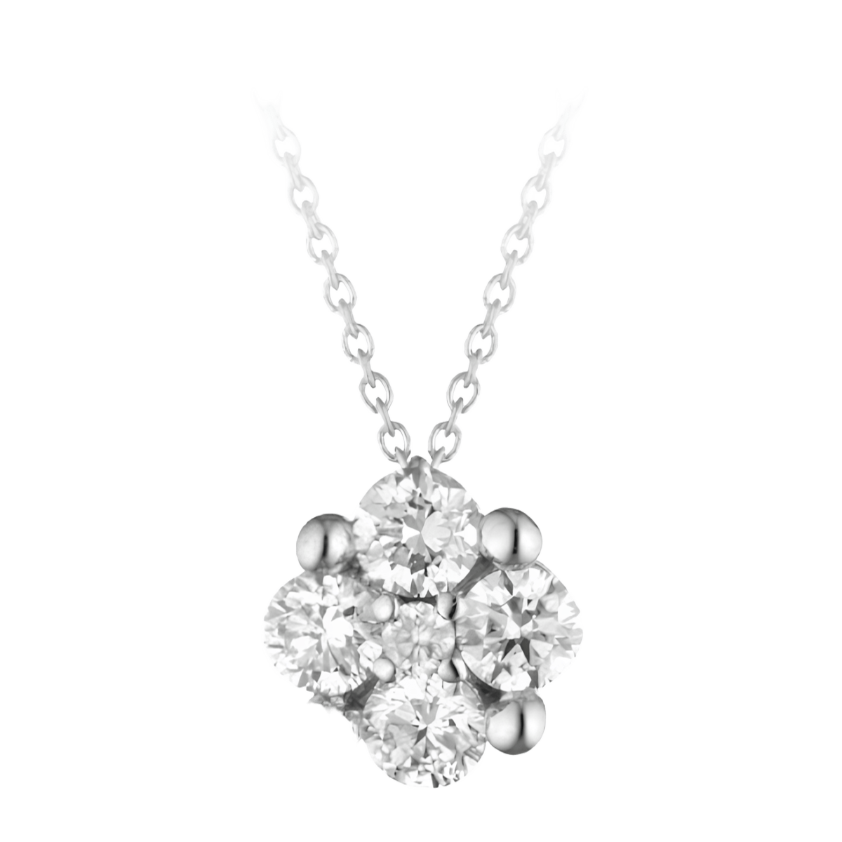 Ciondolo Fiore di Luce in Oro Bianco 18k con Diamanti Naturali SG98377