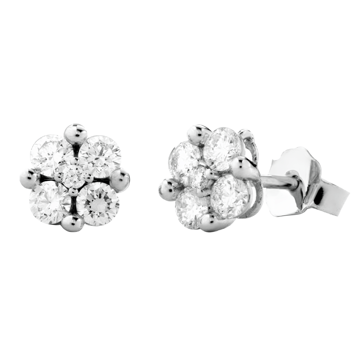 Orecchini Fiore di Luce in Oro Bianco 18k con Diamanti Naturali SG8332