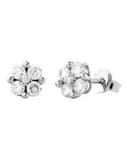 Orecchini Fiore di Luce in Oro Bianco 18k con Diamanti Naturali SG8332