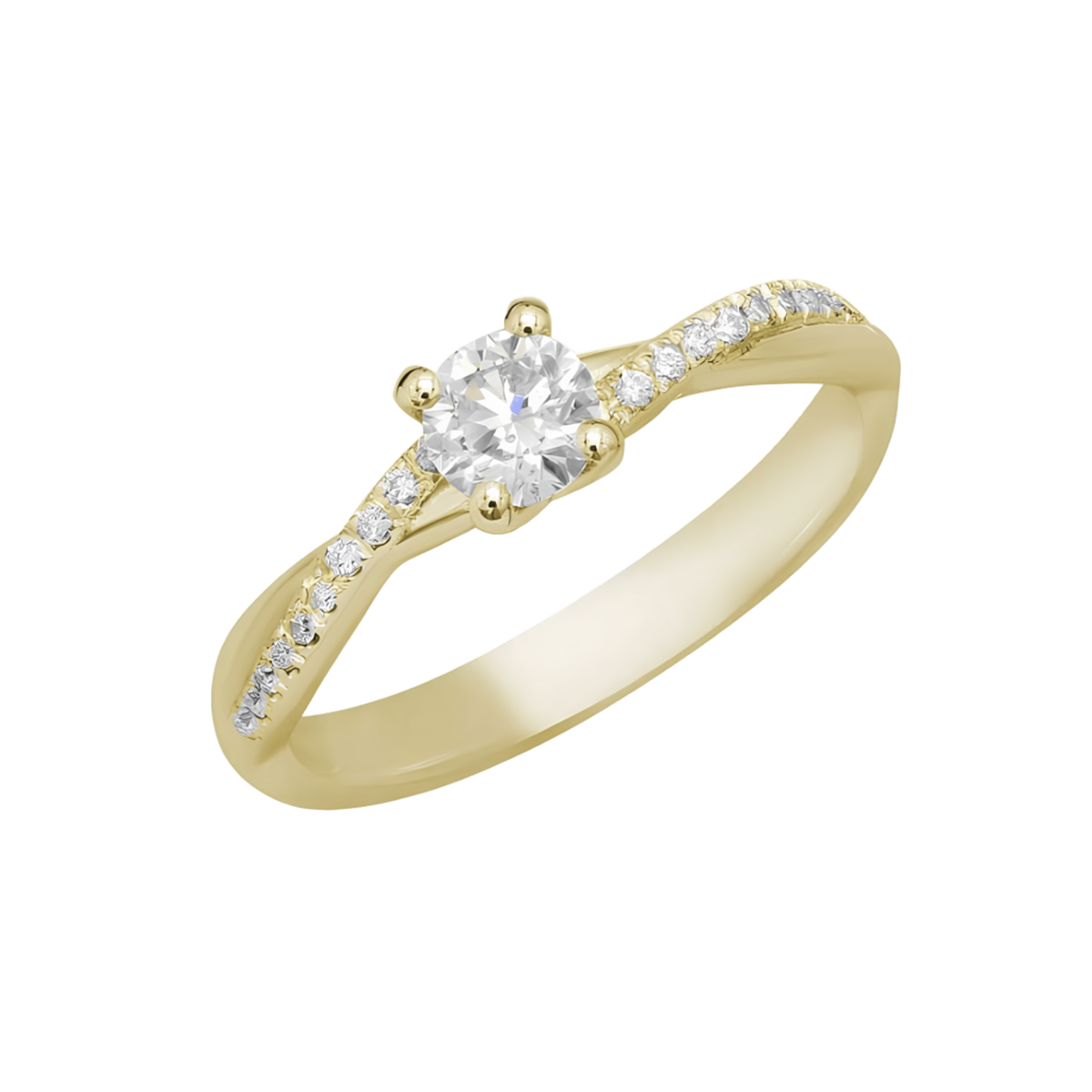 Anello Solitario 0.70 carati Oro Giallo 18k Diamanti Naturali SG01635