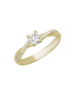 Anello Solitario 0.70 carati Oro Giallo 18k Diamanti Naturali SG01635