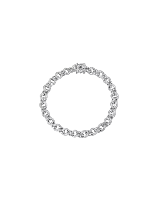 SG03498 Bracciale catena oro bianco con diamanti naturali 1.65 carati