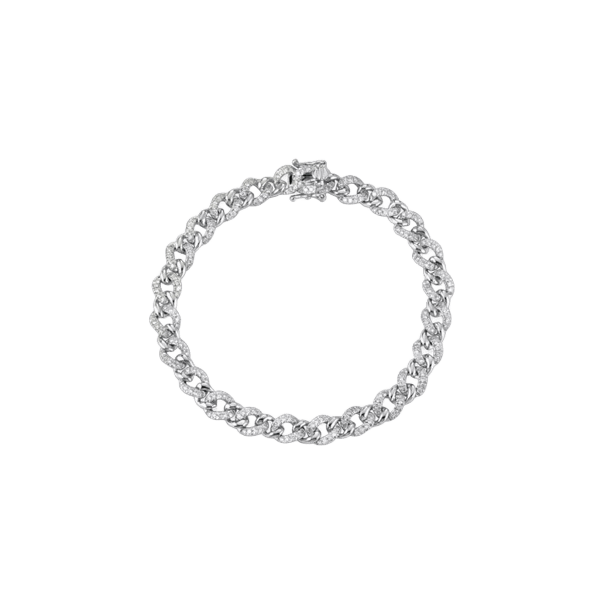 SG03498 Bracciale catena oro bianco con diamanti naturali 1.65 carati