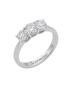 Anello Trilogy Eternité Oro Bianco 18k Diamanti GIA SG29597