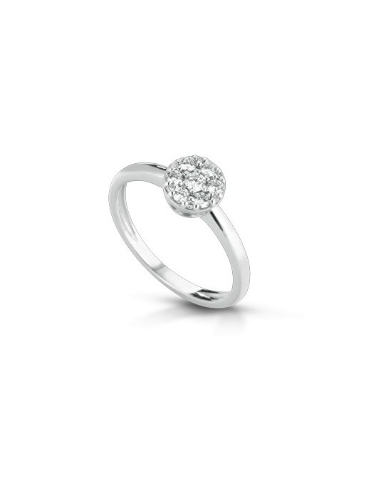 ANELLO FANTASIA IN ORO BIANCO 18 K CON DIAMANTE NATURALE E VVS