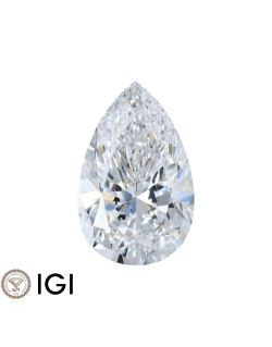 Diamante Pear Naturale 0.35 ct Certificato IGI SG60917